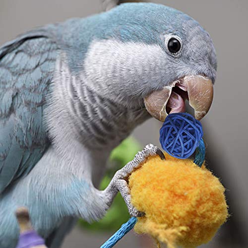 Benvo Rattan Balls 32 Pack 1.2 inch Wicker Ball Birds Quaker Parrot