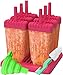 Popsicle Molds, Ozera Set of 6 Reusable Pink Ice Pop Molds, Popsicle Maker for Juice, Yogurt, Fruit- with Silicone Funnel & Cleaning Brush