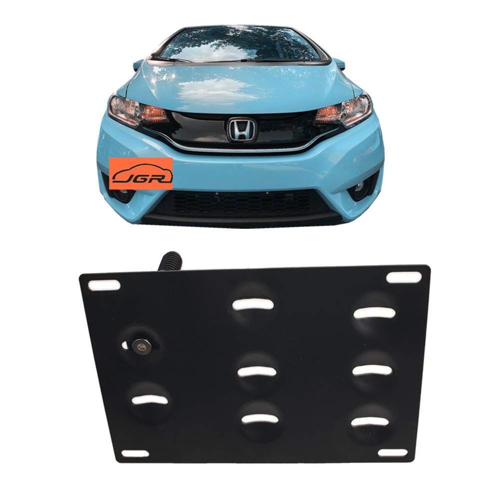 Amazon.com: JGR No Drill Tow Eye Front Bumper Tow Hook License Plate Mount  Bracket Holder Adapter Relocation Kit for Honda Fit 2015-2018: Automotive