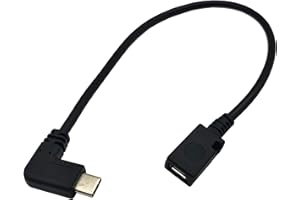 Qaoquda USB C to Micro USB Cable, 90 Degree USB Type C (USB-C) Male to Micro USB Female Adapter Converter Charging Cable(Only for Charging) (90 Degree TypeC M to Micro F)