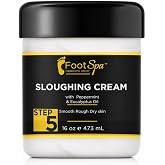 FOOT SPA - Foot Cream, Sloughing Lotion, Peppermint and Eucalyptus Oil, 16 Oz - for Dry Cracked Feet, Scrub Gently, Exfoliating, Smooths and Eliminates Buildup of Dead Skin