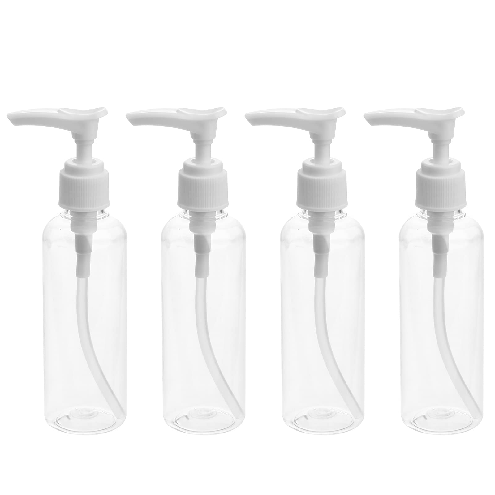 PRETYZOOM 4pcs Empty Pump Bottle Dispenser 100ml Refillable Lotion Bottle Clear Dispenser with Pump for Lotions Shampoo