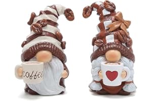 2PCS Coffee Gnomes Decorations Coffee Bar Decor Accessories Swedish Tomte Gnomes Figurines Coffee Bar Decor Counter Decor Chr