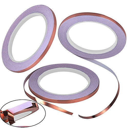 3 Pack Copper Foil Tape with Double-sided Conductive Adhesive for EMI Shielding, Slug Repellent, Paper Circuits, Electrical Repairs, Grounding - Thumbnail 7