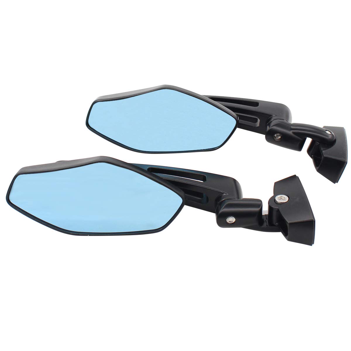 Photo 1 of NewYall Pair Black Racing Rear view Mirror Double Adjustment Sport Bike Side Mirror for Kawasaki for Suzuki for Honda CBR 250 600 929 954 1000 GSXR 600 750 1000 SV 650S 1000S ZX6R ZX9R