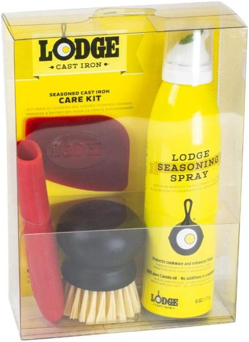 Lodge Seasoned Cast Iron Care Kit 5-Piece Set, One Size, Assorted: Kitchen & Dining
