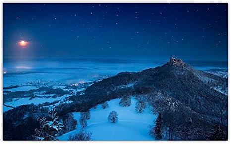 Amazon Com Hohenzollern Castle Germany Baden Wurttemberg Hohenzollern Castle Hill Snow Winter Forest Night Furniture Decorations Magnet Fridge Magnets Kitchen Dining