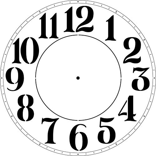 Modern Numeral Clock Stencil - (12 -40 Inch) 3744 by Designer Stencils (40 Inch, 10 mil plastic)