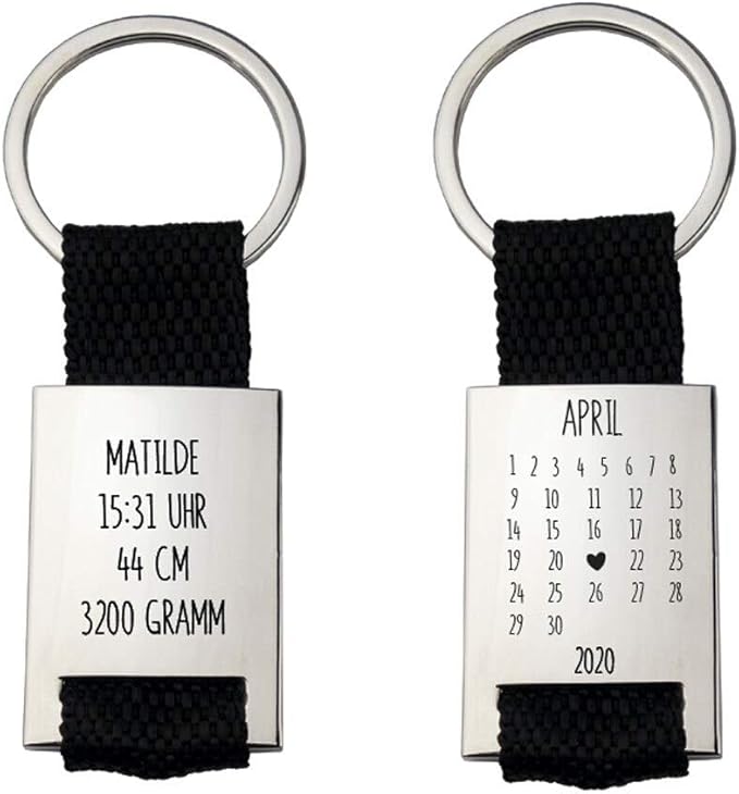 Geschenke De Personalisierter Schlusselanhanger Mit Gravur Beschriftbar Mit Datum Auf Kalender Und Spruch Als Geschenk Amazon De Bekleidung