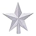 Aneco Glitter Mini Christmas Tree Topper Shatter-Proof Small Christmas Tree Decoration Treetop for Holiday Ornament or Home Decor, (Silver, 4 inch)
