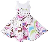 Sunny Fashion Girls Dress Purple Paisley Flower Print Double Bow Tie