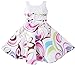 Sunny Fashion Girls Dress Purple Paisley Flower Print Double Bow Tie