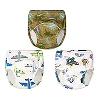 Joyo roy Baby Toddler Underpants Pattern Soft Training Pants Potty Cloth Pants Waterproof Training Pants Washable Diaper Pants Toilet Underwear Pants 3PCS 2-3T