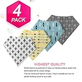 4-Pack Designer Bandana Style Baby Bibs Washable, Made with 100% organic cotton