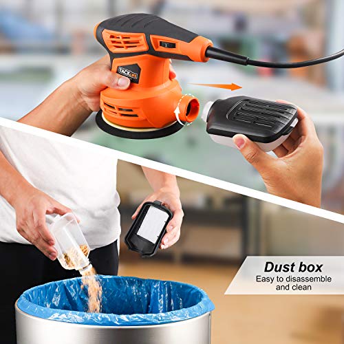 TACKLIFE 5Inch Random Orbit Sander, 6 Variable Speed 13000RPM Electric