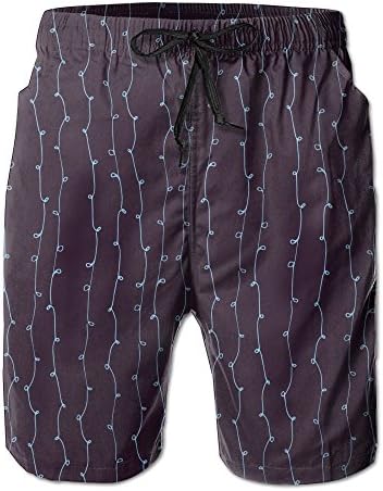 Kijq12h23 Men Blue Circle Lines colorful Volley Beach Shorts XXL