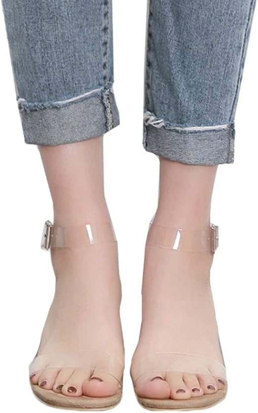 low transparent heels