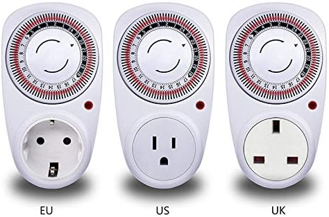PrinceShop - EU/US/UK Plug 24 Hour Plug-in Programmable Mechanical Electrical Plug Program Timer Power Switch 230V Energy Saver Temporizado