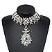 Holylove White Women Statement Necklace Chain Jewelry in Crystal Beads Gift Box-HLN0006 White
