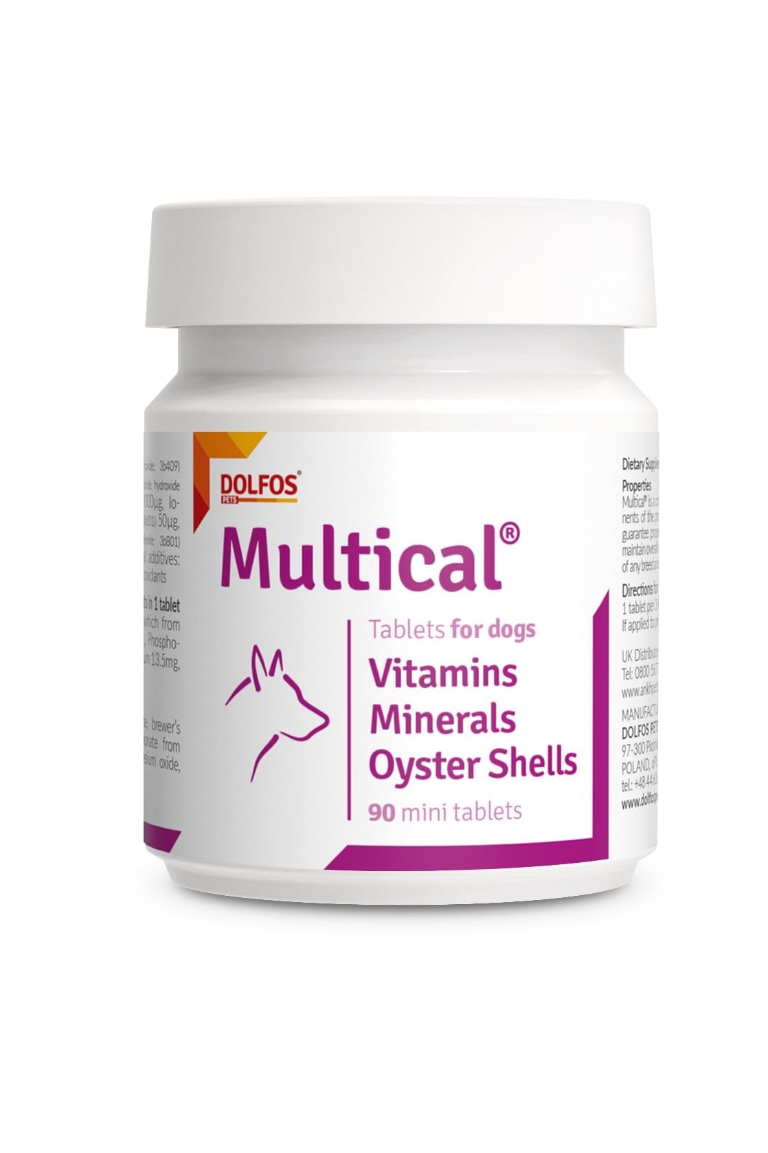 Multical 90 mini tablets Vitamins Minerals from Oyster Shell for Small Dog Breeds Pregnant Nursing Dogs