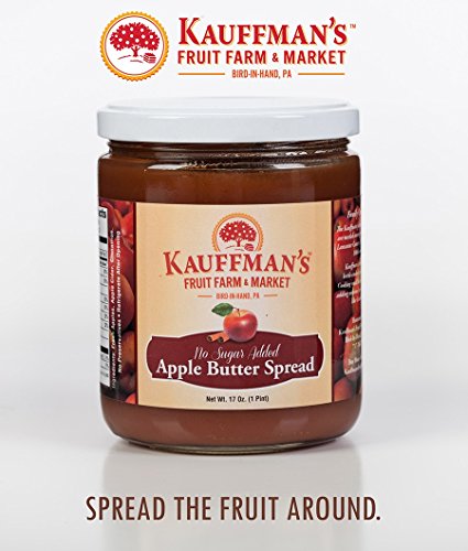 Kauffman's Fruit Farm Spiced Apple Butter, Homemade, No Sugar Added, Kosher, Non-GMO, Gluten Free. Perfect to use in Baking, As A Spread, or BBQ Sauce! 17 Oz. Jar (Pack of 2) - Thumbnail 2