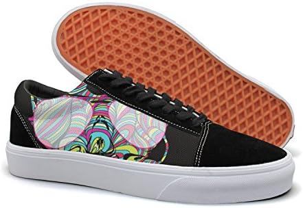 Highsh Mens Color Wave Skull With Sunglasses Casual Gym Shoes Vintage Waliking Running Sneakers