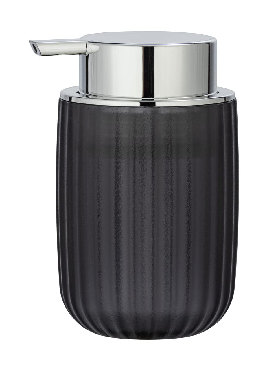 WENKO Agropoli Grey, Liquid Soap Dispenser, 0.25 L, Gray, 12.5 x 9 x 7.5 cm