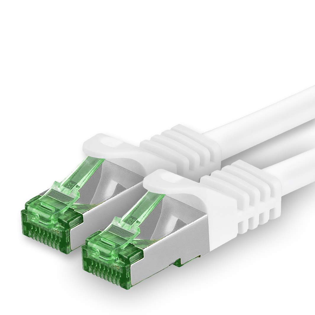1aTTack.de 15 M Cat.7 Network Cable 1 Piece Cat7 Patch Cable Lan Cable Ethernet RJ45 10 Gbit/s (All Internet Speeds) White 15 Meters