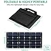 TWELSEAVAN 60W Portable Solar Panel Sunpower Foldable Solar Charger for Jackery Explorer 160/240/500 Power Station/Suaoki/Goal Zero Yeti/Rockpals Solar Generator, 12V Battery, with Dual USB Ports