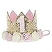 Golden Swallow First Birthday Crown Baby Girl Flower Tiara Headband Party Hat Hairband