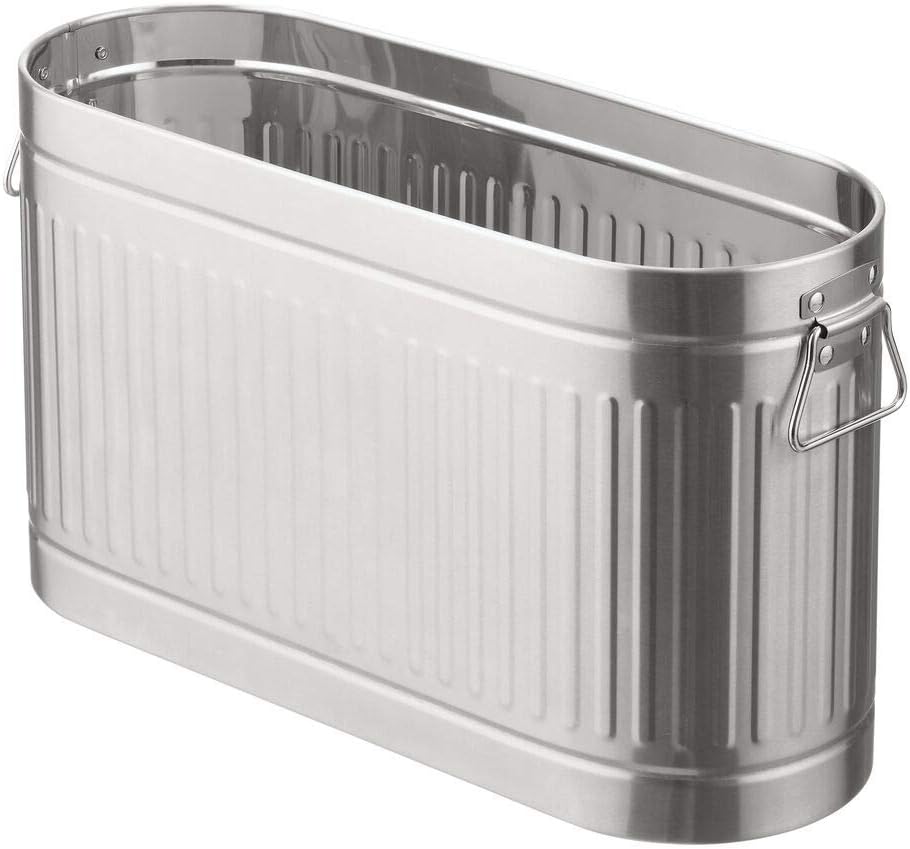 mDesign Retro Vintage Farmhouse Decorative Metal Toilet Paper Holder Stand with Large Capacity Storage for 6 Rolls of Toilet Tissue - Container for Bathroom/Powder Rooms - Holds Mega Rolls - Brushed: Home & Kitchen