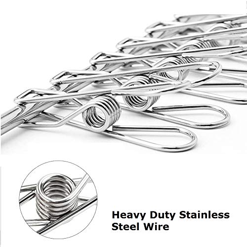KESOL Clothes Pins, 2.5" Heavy Duty Stainless Steel Wire, Multi-Purpose Utility Clips Clothespin Clothesline Clip for Home/Office - 40 Pack - Thumbnail 2