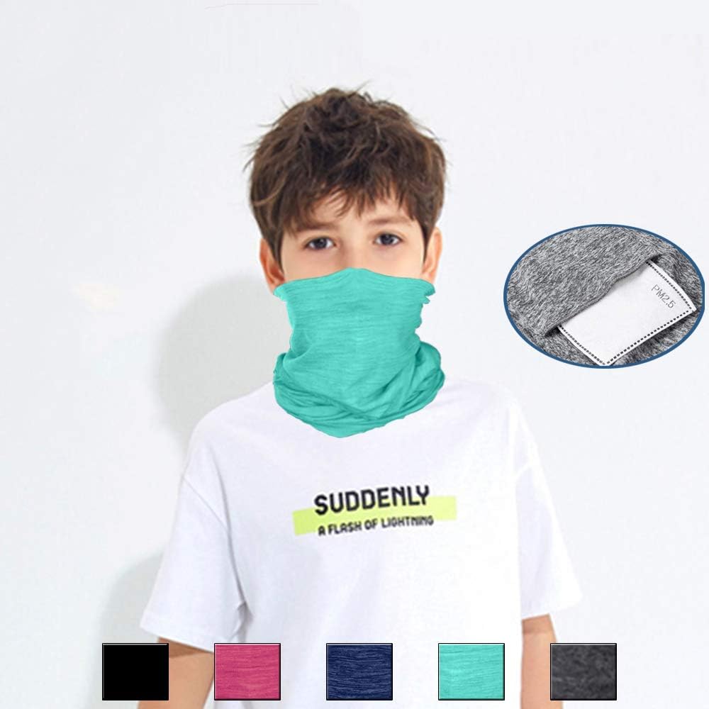 Scarf Bandanas Neck Gaiter with Safety Carbon Filters,Multi-purpose Face Cover For Men women Sports/Outdoors 17pcs