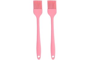 JYYHSF Silicone brush, Oil Brush for BBQ Kitchen Cooking Baking and Grilling (2 PCS,pink)