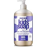 Everyone 3-in-1 Kids Soap, Body Wash, Bubble Bath, Shampoo, 32 Ounce (Pack of 1), Lavender Lullaby, Coconut Cleanser with Pla