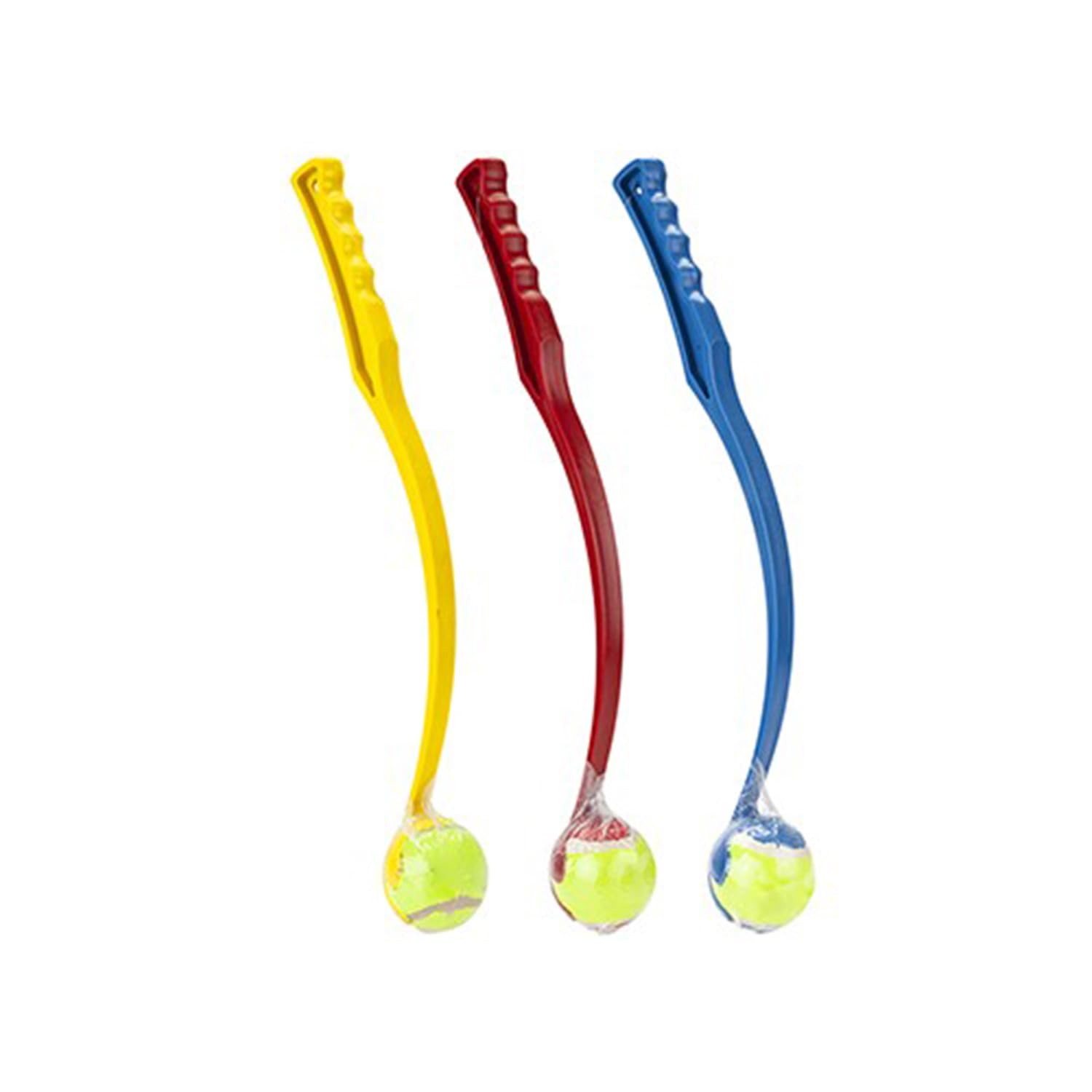 Dog Ball Chucker with Tennis Ball For Pet Fetch Throw Games 50cm Assorted Colour