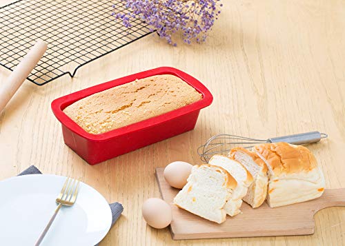 Silicone Loaf Pan, European-Grade Silicone Baking Pan for Bread, 10 Inch Non-Stick Bread Mold, LFGB & FDA, Cake Pan, Rectangle