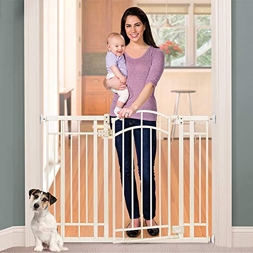 LATME Baby Gate Wall Protector Make Pressure Mounted Safety Indoor Gates More Stable-Wall Damage-Free Fit for Bottom of Gates Doorway Stairs Baseboard Work with Dog Pet Child Gates (White, Round)