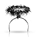 DAZONE Feather Angel Halo Headband Fancy Xmas Party Dress Headwear Costume (Black)