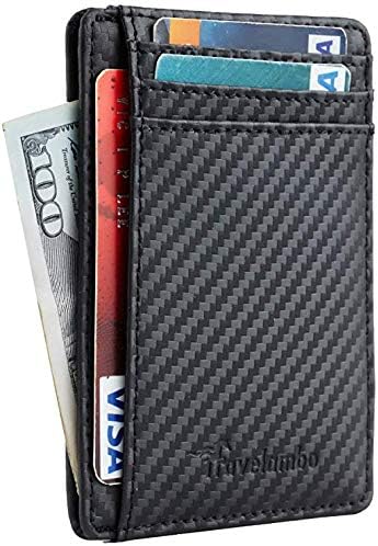 Front Pocket Wallets for Men RFID Blocking Slim Bifold Leather Minimalist Card Case Pabin