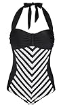 LA PLAGE Women's Swimsuit 50s Retro Polka Pin UpOne Piece Monokinis Halter Swimwear
