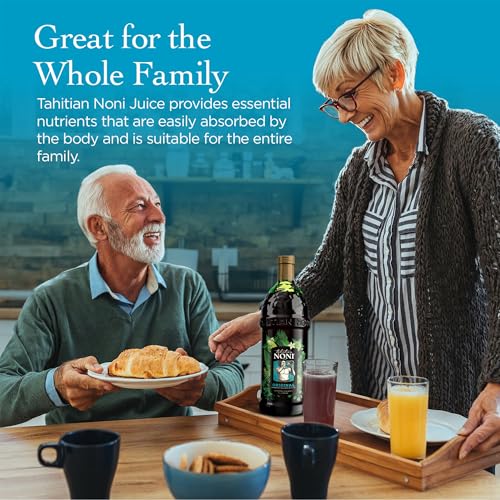 Tahitian Noni Juice by Morinda – Original Pure Noni Fruit Blend with Blueberry, Grape Extracts – Healthy Superfood Vitality Daily Wellness Drink – 4 Pack of 1L Bottle