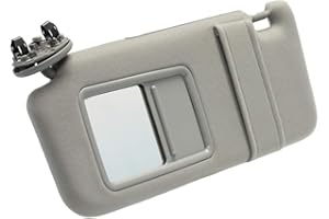 Left Driver Side Sun Visor Replacement for 2007 2008 2009 2010 2011 Toyota Camry & Camry Hybrid Without Sunroof (Gray)