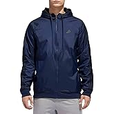 Adidas Men's Reversible Balance 3-Stripes Lightweight Hooded Jacket, Collegiate Navy/Black