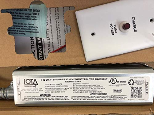 IOTA I-42-EM-A TBTS Series AC Emergency Lighting Equipment 120-277V Use for (1) 10W-42W Or (2) 10W-18W 4 Pin Compact Fluorescent Lamp 3.6V Battery