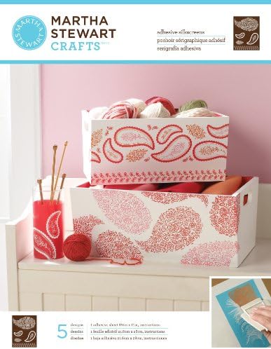 Amazon Com Martha Stewart Crafts Adhesive Silkscreen 8 5 By 11 Inch 32934 5 Floral Paisley Designs