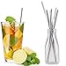 Stainless Steel Straws, Straight, Metal Drinking straws,set of 4, 10.5''，Cleaning Brush Included