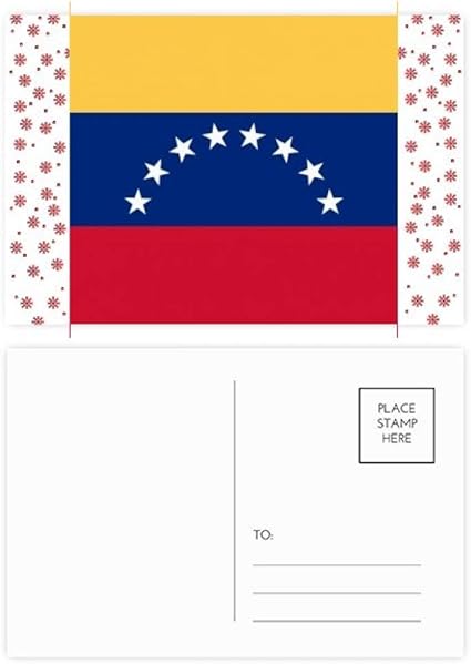 Amazon ベネズエラ 国旗 南アメリカ カントリー クリスマス フラワー ポストカード サンキューカード 郵送 枚 ポストカード 絵柄付はがき 文房具 オフィス用品