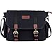 ibagbar Men's Canvas Messenger Bag Laptop Bag Shoulder Bag Computer Bag Satchel Bag Bookbag School Bag Working Bag College Bag Business Bag ipad Bag Black