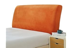 HOME MEIRONG Bed Headboard Slipcover Protector Stretch Dustproof Bed Head Cover For Twin Queen Full California King Size Beds, Decorative Protectors For Headborad,Orange-Full(120-140cm)